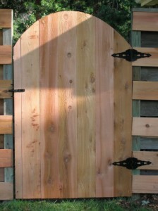 Wood Fencing, Custom Solid with Accent Top Gate