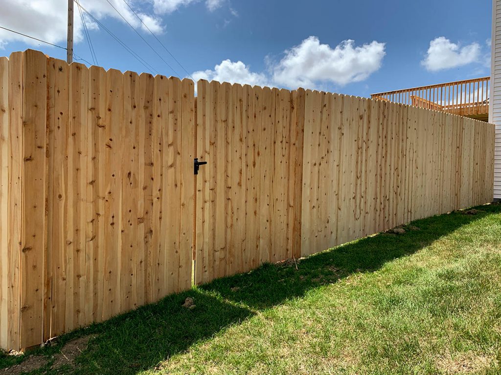 Grand Island fence company Nebraska residential fence contractors wood fencing cedar western red cedar treated pine white red yellow CCA  ACQ2 incense fir 2x4 1x6 2" x 4"  1" x 6"  nails stain solid privacy picket scalloped board on board shadow box pickets rails posts installation panels post caps modern horizontal backyard front yard ranch gate garden diy split rail house lattice old rustic vertical metal post picket dog ear contemporary custom